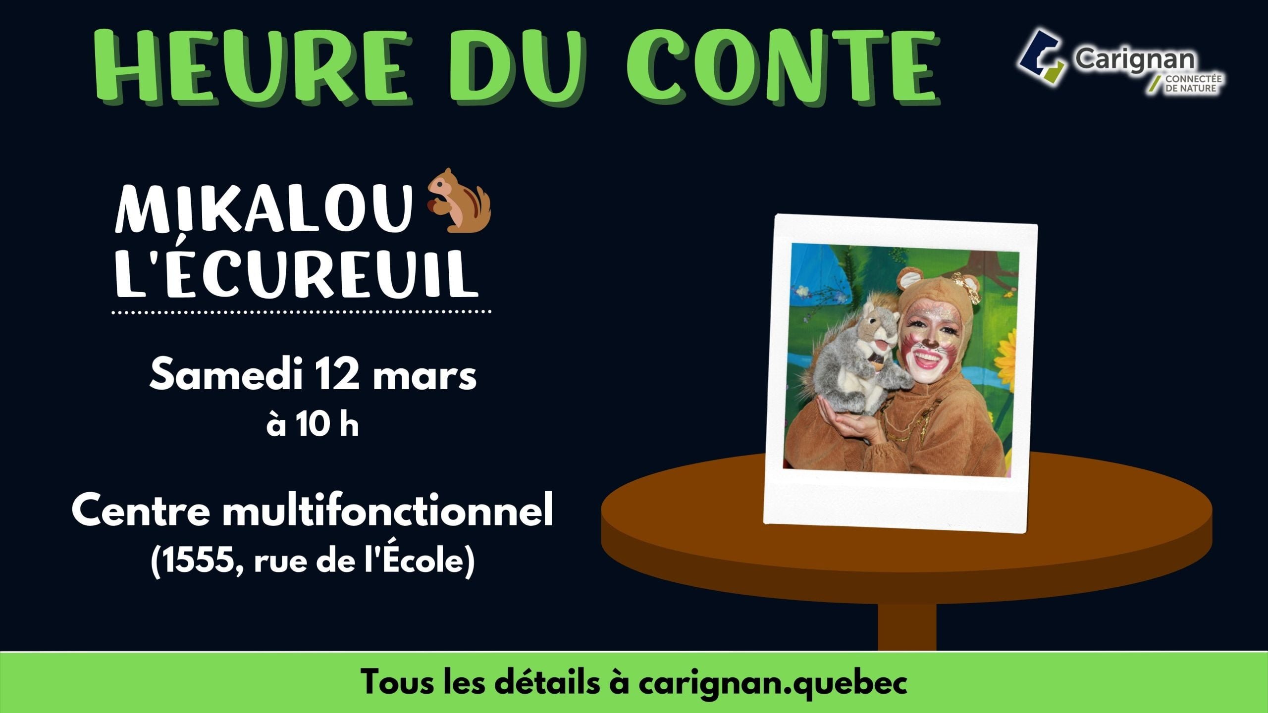 Heure du conte : « Mikalou l’écureuil » ce samedi 12 mars – Ville de ...
